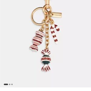 Coach Gold and Red Candy Keychain